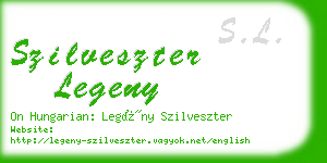 szilveszter legeny business card